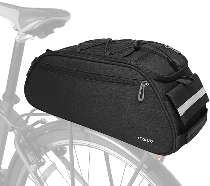 MOSISO Bike Rack Bag, Waterproof Bicycle Trunk Pannier Rear Seat Pouch Cycling Bike Carrier Backseat Storage Luggage Saddle Shoulder Bag