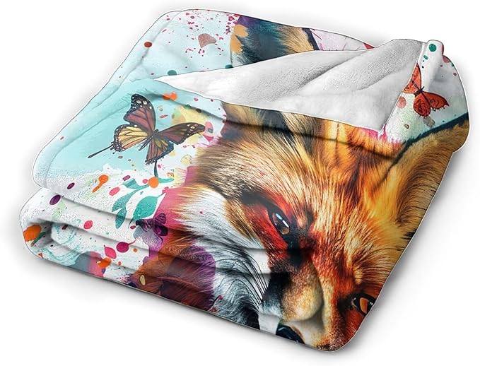 Fox Throw Blanket Fox Stuff Gifts for Kids Girls Boys Adults Women Man Soft Cozy Warm Plush Fluffy Fuzzy Fleece Blanket Decor 40''X50''