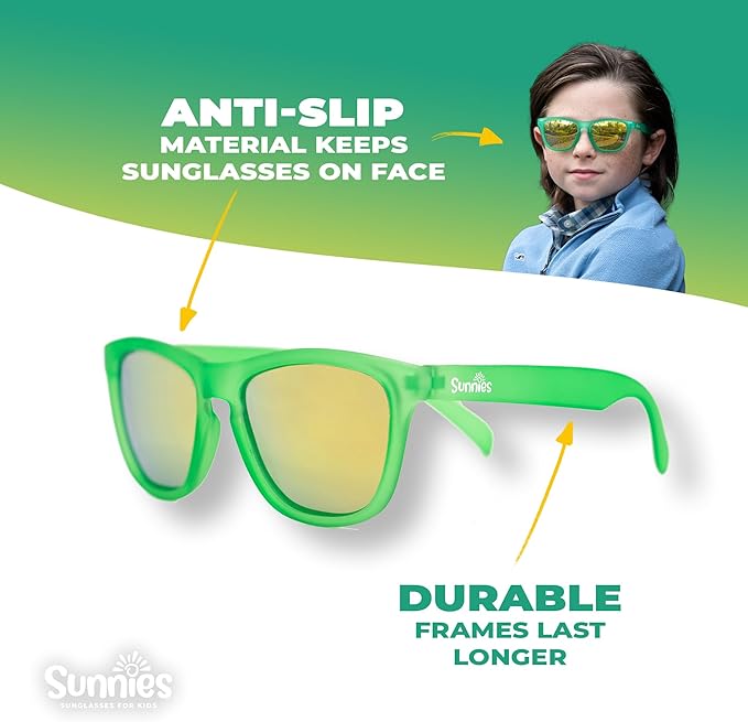 Sunnies Shades Kids Sunglasses, Toddler Sunglasses - Polarized UVA and UVB Protection, Anti-Slip Frame for kids.