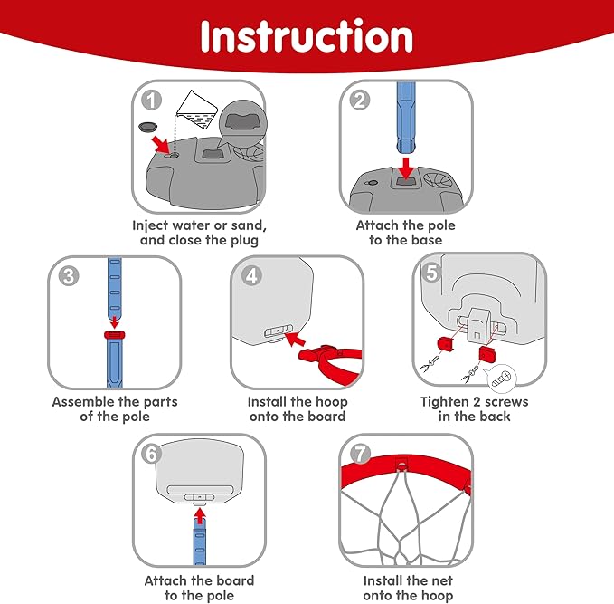 JOYIN Toddler Basketball Hoop Indoor, Adjustable Basketball Goal for Kids with 4 Balls, Game Toys for Playroom Pool Outdoor, Birthday Gift for Baby Boys Girls Age 1 2 3 4 - Air Pump Included