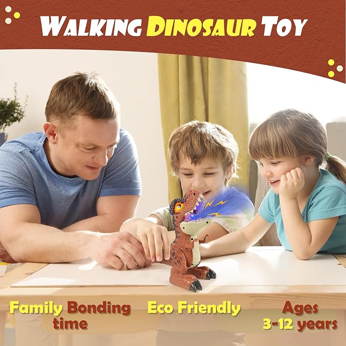 Dinosaur Toy for Kids Ages 3-7 - Best Birthday Gifts for 3 4 5 6 7 Year Old Boys, Electric Dino Toy with Mist Spray & Roaring Sounds