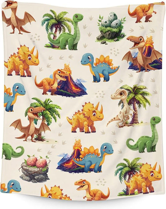 Kids Throw Blankets for Boys Girls, Dinosaur Blanket for Boys, Soft Fuzzy Flannel Throw Gifts Ideal, 40"x50" Kid Dinosaur Gift