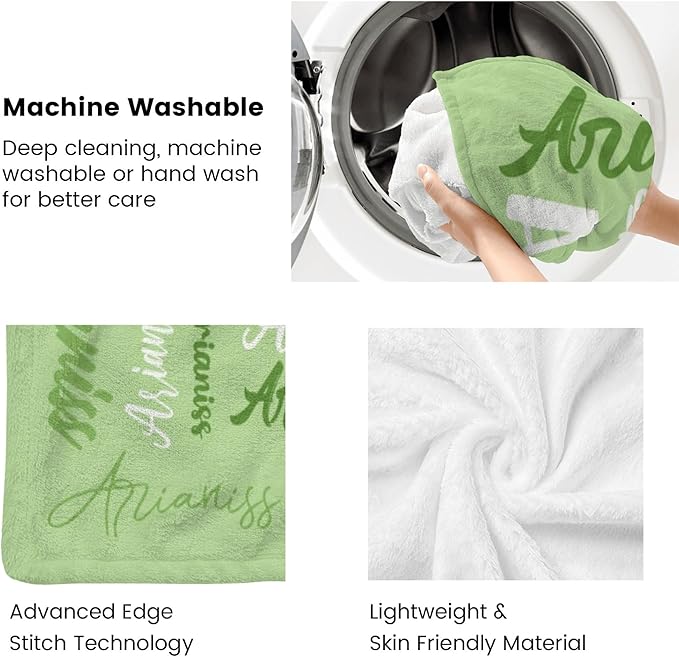 Name Blanket Personalized Blanket for Adult Kids Flannel Customize Throw Blanket Custom (Color 03, 40 x 50 Inches)