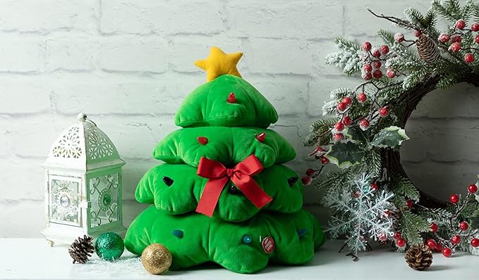 HollyHOME Animated Christmas Plush Toy Singing and Dancing Christmas Tree Plush Christmas Decoration Gifts for Kids 12.5 Inch