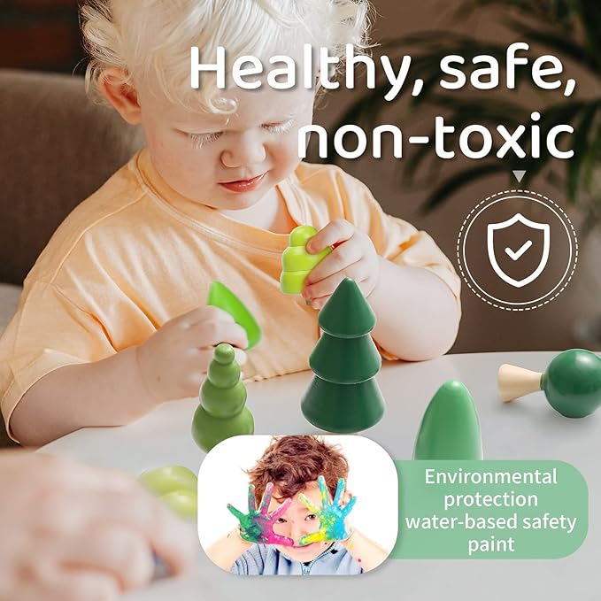 Wooden Tree Toy Pack of 8 Wood Miniature Tree Set Various Sizes Natural Wooden Trees Mini Trees for Home Decor and Crafts Garden Accessories Creative Gift for 36+ Months