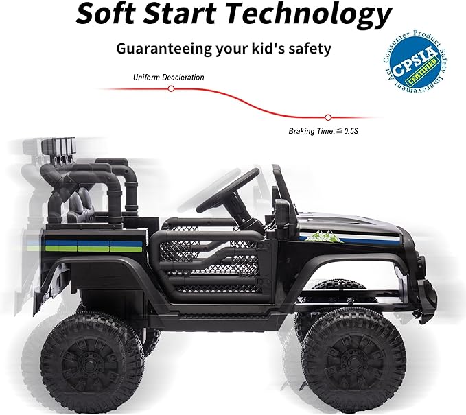 24V Ride on Toy Car, Kids Electric Vehicle 24 Volt Kids Ride on Car w/Remote Control, 3 Speeds – Black