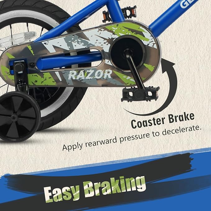 Glerc Kids Bike for Ages 1-8 Years Old, 12-16 Inch BMX Style Kids Bicycle with Training Wheels, Boys Bike for Children and Toddler, Multiple Colors