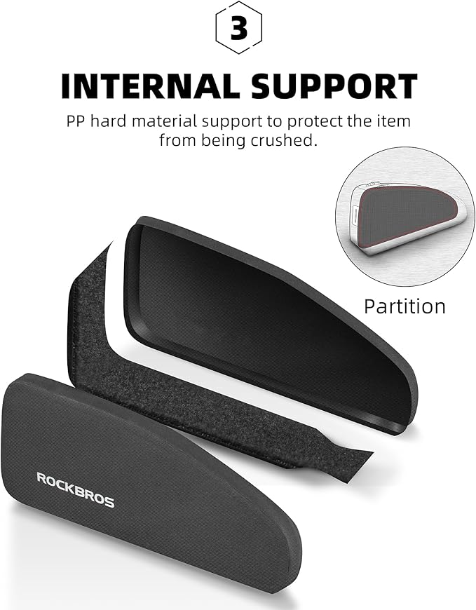 ROCKBROS Top Tube Bag Bike Frame Bag with Dual Zippers Bike Pouch