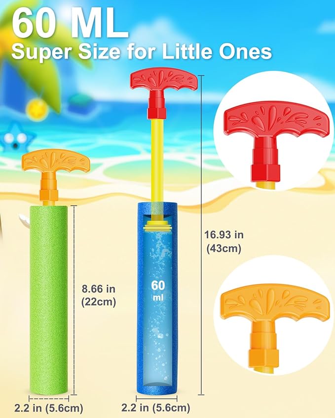 Water Guns, Water Squirter Toys Foam Soakers Blaster Guns Outdoor Swimming Pool Beach Summer Party Water Toys for Kid Age 3-12 Teens Adults