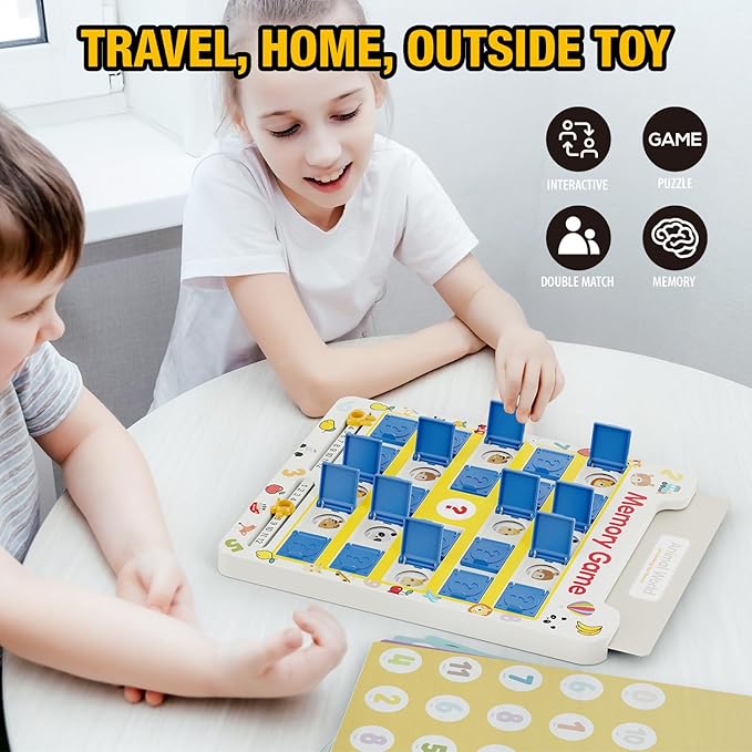 Matching Memory Game for Kids Age 3 4 5 6 7 8 9,Toddler Kids Travel Toys,Board Game,Road Trip Essentials for Toddler Boys Girls,Christmas Birthday Gifts Stocking Stuffers for Kid