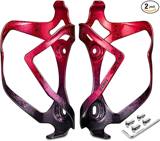 Bike Water Bottle Holder Bicycle Cage for Mountain Road MTB Gravel Adult Bikes Cycling Universal Carrier Rack 2 Pack Aluminum Alloy Ultralight Kettle Drink Accessories Red Black
