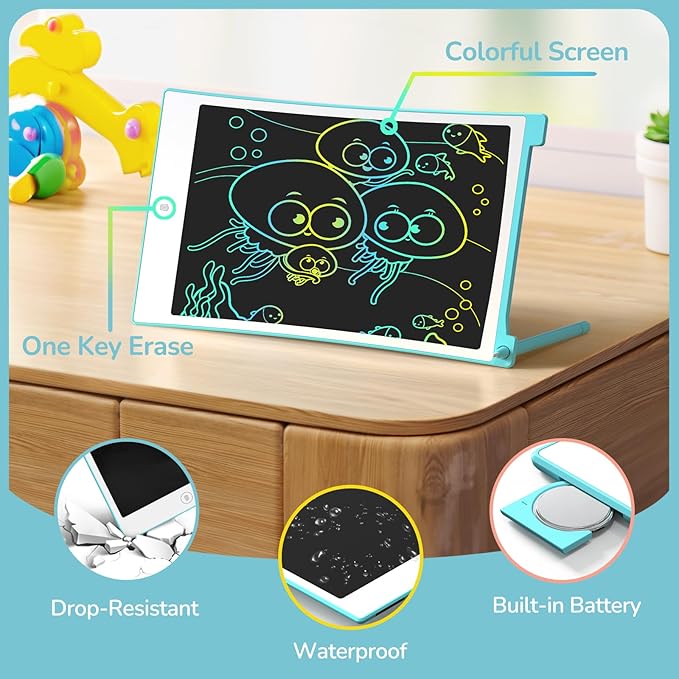 TECJOE LCD Writing Tablet, 8.5 Inch Colorful Doodle Board Drawing Tablet for Kids, Kids Travel Games Activity Learning Toys Birthday Gifts for 3 4 5 6 Year Old Boys Girls Toddlers Preschooler