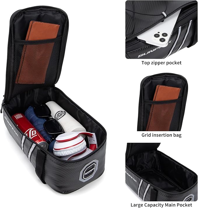 Bike Rear Rack Bag Waterproof Ebike Mountain Bicycle Saddle Bag 7L Cycling Pannier Trunk with Reflector & Adjustable Cord for Commuter Travel Outdoor