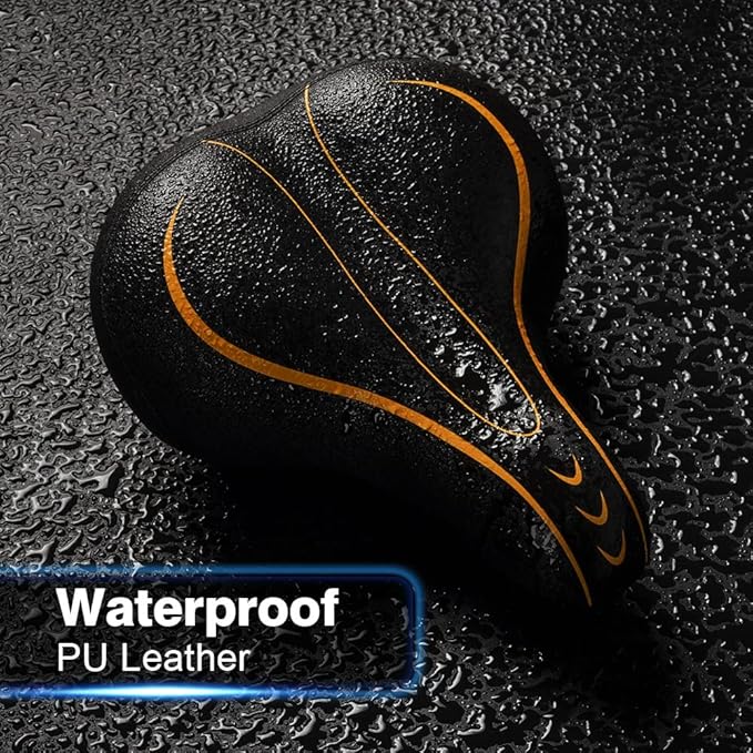 Xmifer Oversized Bike Seat, Comfortable Bike Seat - Universal Replacement Bicycle Saddle - Waterproof Leather Bicycle Seat with Extra Padded Memory Foam - Bicycle Seat for Men/Women