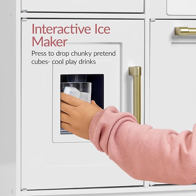 Best Choice Products Pretend Play Kitchen for Kids, Interactive Wooden Toddler Playset, Framed Chalkboard, Toy Storage, 11 Accessories – White