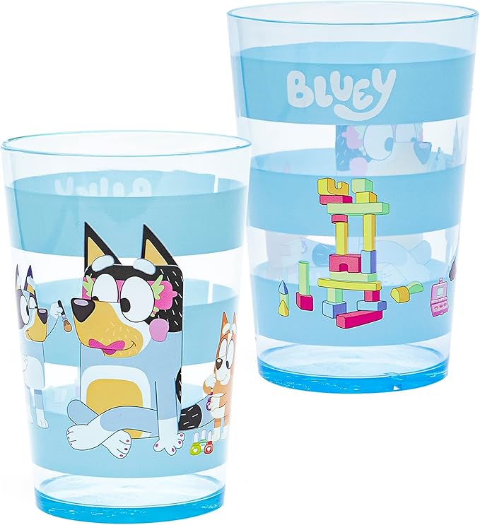 Zak Designs Bluey Nesting Tumbler Set Includes Durable Plastic Cups with Variety Artwork, Fun Drinkware is Perfect for Kids (14.5 oz, 4-Pack, Non-BPA)