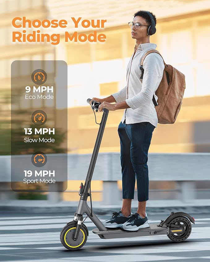 NAVIC Electric Scooter with Dual Suspension/Braking, 350W/500W Motor, 19/22 Mph, Max 22/27/49Mi Range, Foldable E Scooter for Adults with App