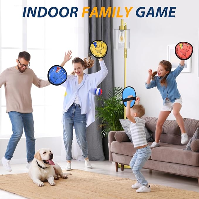 Toss and Catch Ball Game Set for Toddlers Kids Adults, Baseball Training Glove for 12+ Years Old Boys Girls, Family Outdoor Sport for Yard Beach Pool, Birthday Gifts for Ages 3 4 5 6 7 8-12