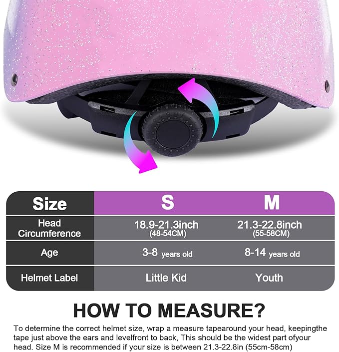 Kids Bike Helmet for 3-5-8-14 Years Kids Girls Boys Youth Bicycle Helmet for Scooter Balance Bike Roller Skating Skateboard Helmet