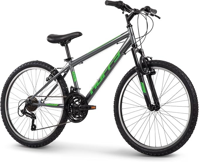 Huffy Stone Mountain Hardtail Mountain Bike for Boys/Girls/Men/Women, 20"/24"/26" Sizes, 6 or 21 Speed Shimano Twist Shifting, Front or Dual Suspension, Comfort Saddle, Sleek Colors