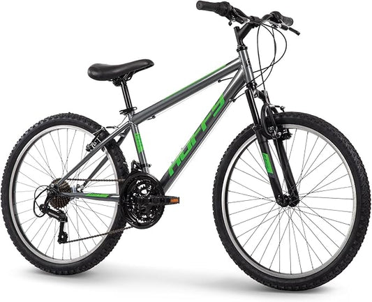 Huffy Stone Mountain Hardtail Mountain Bike for Boys/Girls/Men/Women, 20"/24"/26" Sizes, 6 or 21 Speed Shimano Twist Shifting, Front or Dual Suspension, Comfort Saddle, Sleek Colors