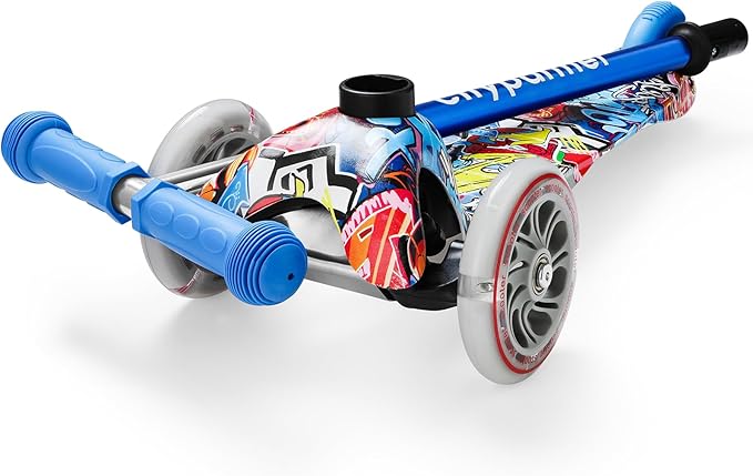 Kids Scooter, Children and Toddler 3 Wheel Kick Scooter for Boys & Girls Ages 2-5, LED Lighted Wheels and 3 Adjustable Height Handlebars, Lean-to-Steer