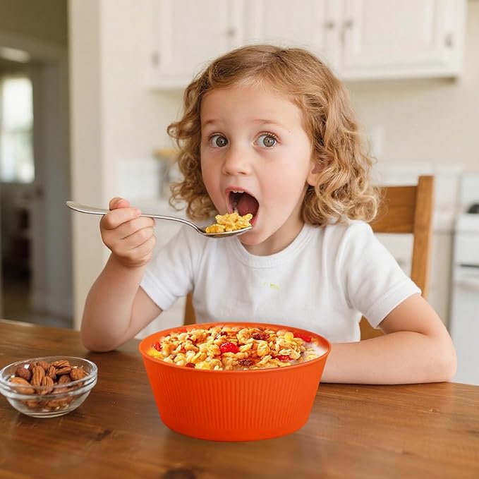 Old Tjikko Snack Bowls,Set of 6 Rice Bowls,100% BPA-Free Wheat Straw Fiber Snack Bowls,Eco-friendly Safe Kitchen Bowl for Children Adult Support Microwave (36oz-6pcs)