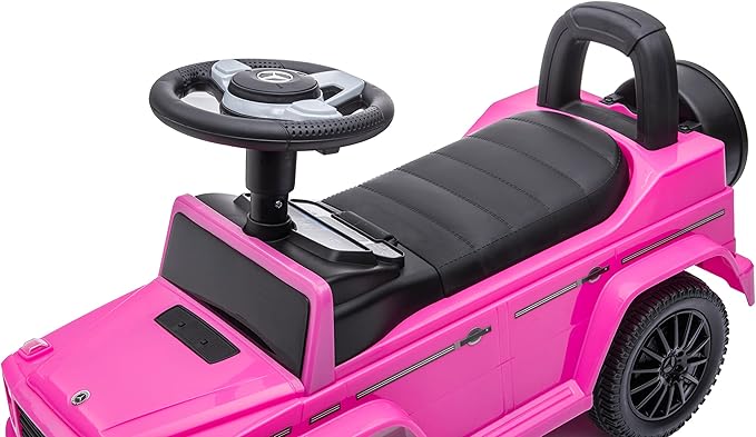 Best Ride On Cars Kids Outdoor Stroller Mercedes G-Wagon Push Car with Working Lights, Horn, and Music for Ages 1 to 3 years, Pink