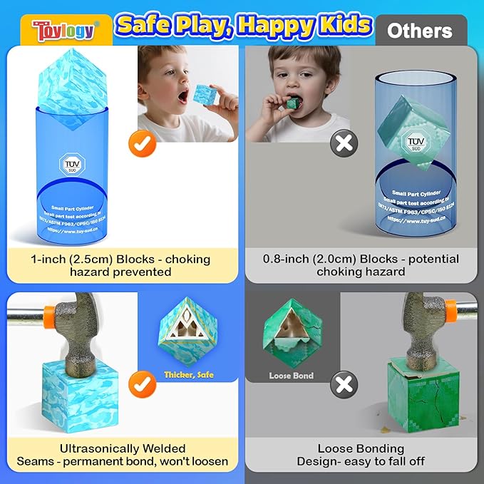 120PCS Large Magnetic Blocks-Build Mine Magnet World Ice & Sword Edition, Building Blocks Kids Toys STEM Sensory Toys for Ages 3-4 5-7 8-13, Gifts for 3 4 5 6 7 8 Year Old Boys Girls