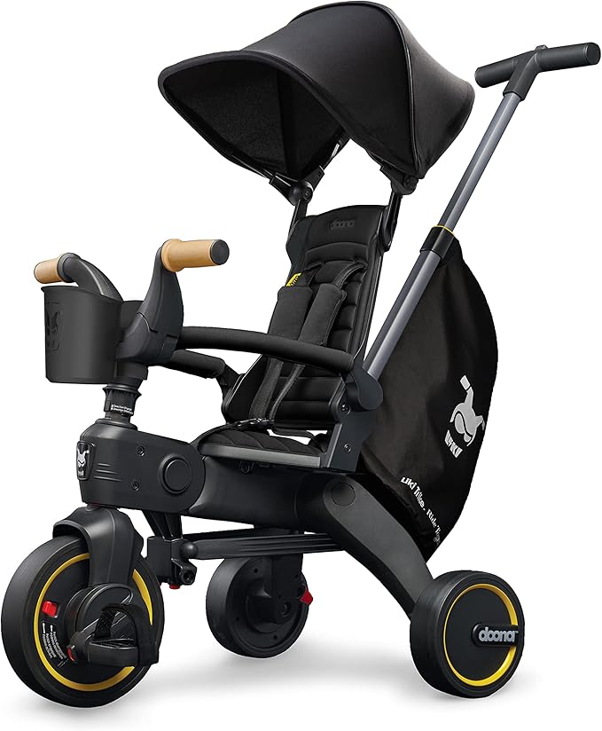 Doona Liki Trike S5, Nitro Black - 5-in-1 Compact, Foldable Tricycle - Suitable for Toddlers 10 to 36 Months
