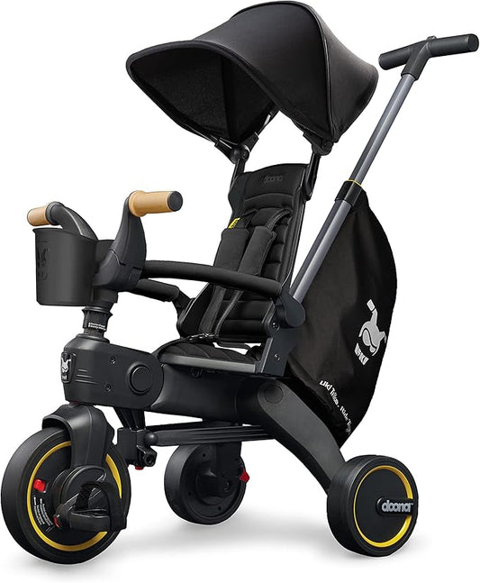 Doona Liki Trike S5, Nitro Black - 5-in-1 Compact, Foldable Tricycle - Suitable for Toddlers 10 to 36 Months