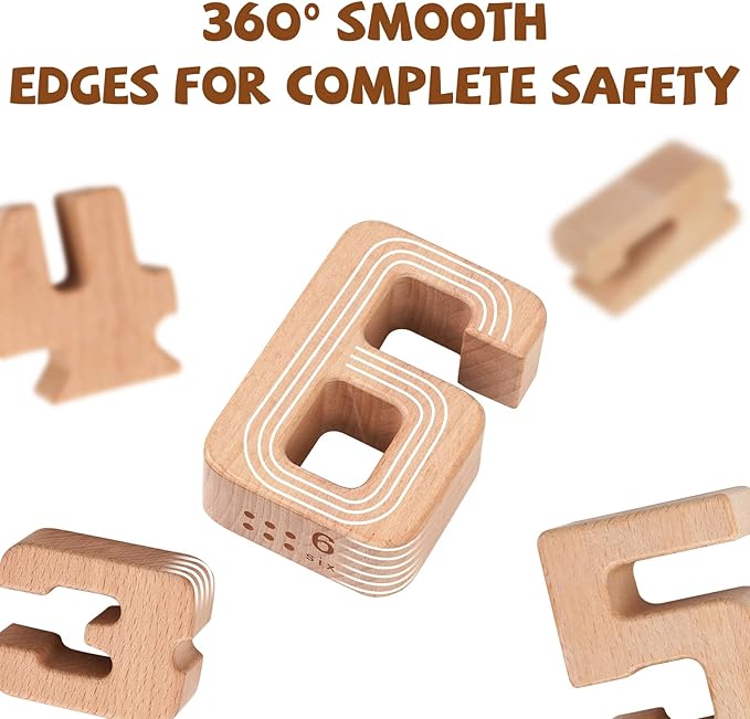 Large Wooden Number Building Blocks, Number and Counting Blocks,Balance and Stacking Blocks,32 Pcs Math Blocks,Educational Toys for Toddlers,Preschool Math Toys,Number Recognition Toys