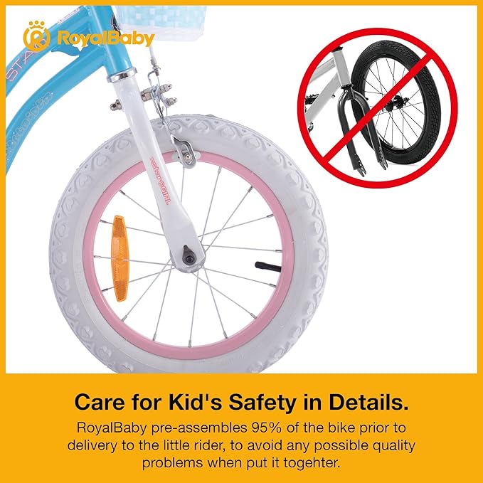 RoyalBaby Girls Bike Classic & EZ Kids Bike, Balance and Pedal Bicycle, 12 14 16 18 20 Inch Toddlers to Big Kids 3-10 Years