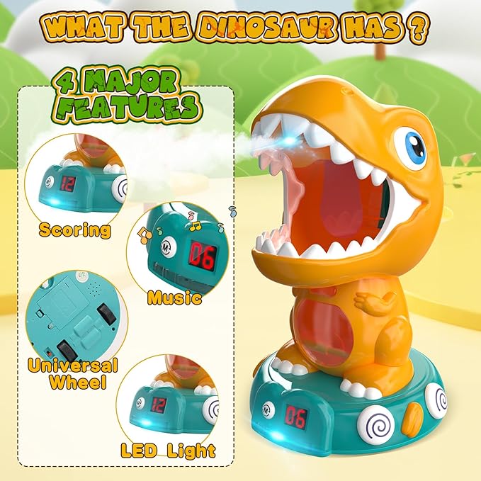 EagleStone Remote Control Dinosaur Shooting Toys for Kids 3-5 5-7 8-12, Electronic Dino Shooting Target Game with Spay, Auto Scoring, Light &Roar, 3 4 5 6 7 Year Old Boy Birthday Gift Party Favor