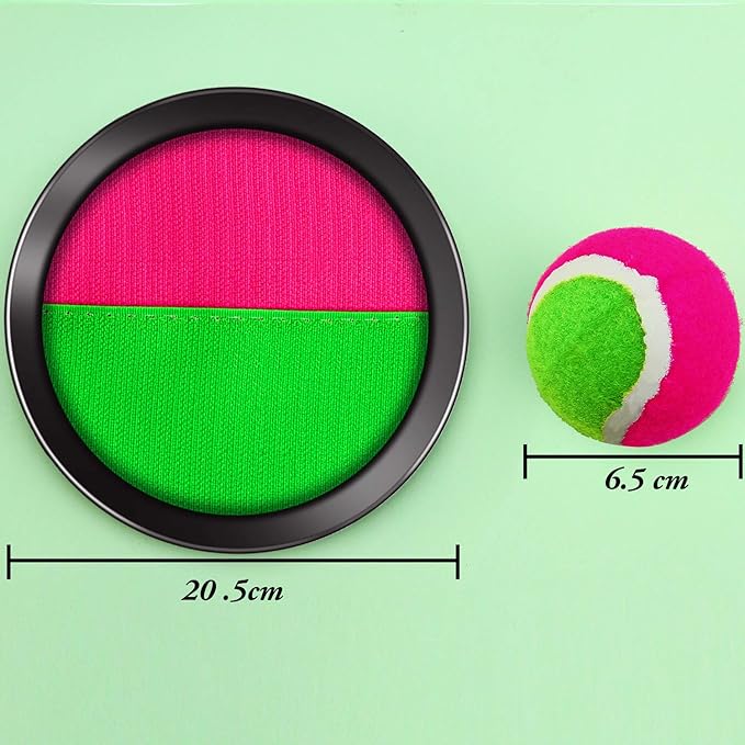 Aneco Toss and Catch Paddle Game Set Sticky Ball Catch Game Toys with 4 Paddles, 4 Balls, Storage Bag Disc Paddles and Toss Ball Sport Games for Family Outdoor Play School Beach Toys Birthday Gifts