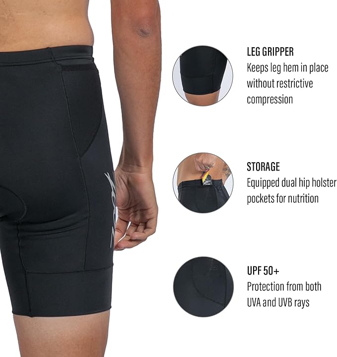 Zoot Men’s Core 7-Inch Tri Shorts, Quick Dry Performance Triathlon Shorts with Cycling Chamois Pad, Pockets & UPF 50+ Fabric
