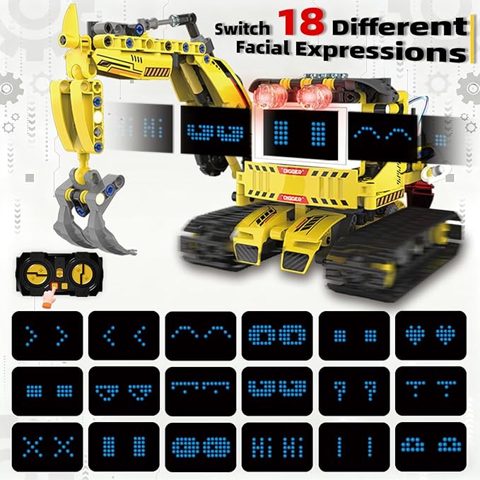 5-in-1 Programmable Robot Building Block Set for Kids Age 6 7 8 9 10 11 12-14, with APP or Remote Control & LED Display Screen, STEM Educational Gift for Teen Boys and Girls (660PCS)
