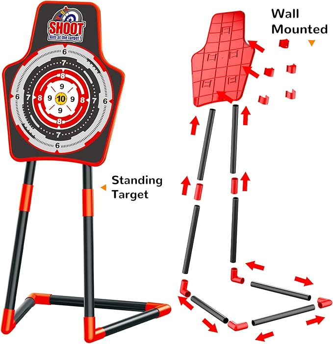 GMAOPHY 2 Pack Bow and Arrow Toy for 5 6 7 8 9 10 11 12 Year Old Boys, Birthday for Kids, Indoor Outdoor Sport Games Toys for Ages 4-8 8-12, LED Light Up Archery Set with 20 Toy Arrows (Red)