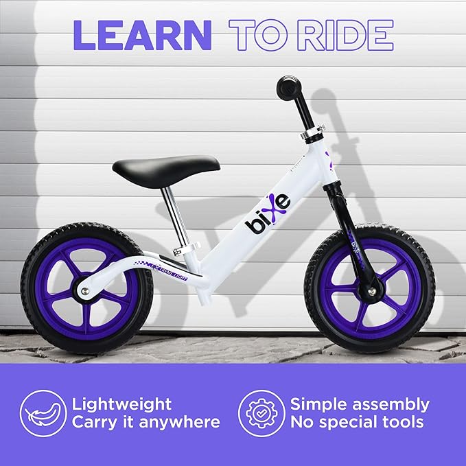 Purple (4LBS) Aluminum Balance Bike for Kids and Toddlers - 12" No Pedal Sport Training Bicycle for Children Ages 3,4,5,6.