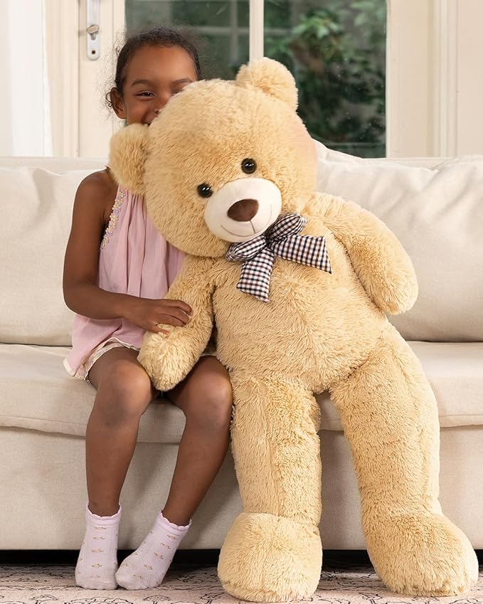MaoGoLan Giant Teddy Bear Plush Toy - Ultra Soft & Cute Large Stuffed Animal 39 inches, Perfect for Baby Showers, Birthdays, Valentine’s Day Gifts (Kids, Couples, Family), Tan