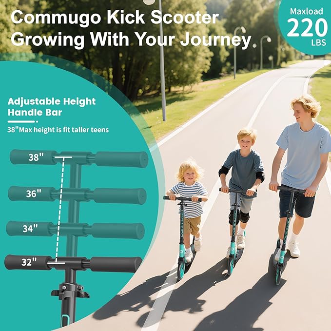 Kick Scooter for Kids 5-12, Teens, Foldable Lightweight Adult Scooter with 8 Inch Wheels, Max Load 240 LBS, Gift for Childs