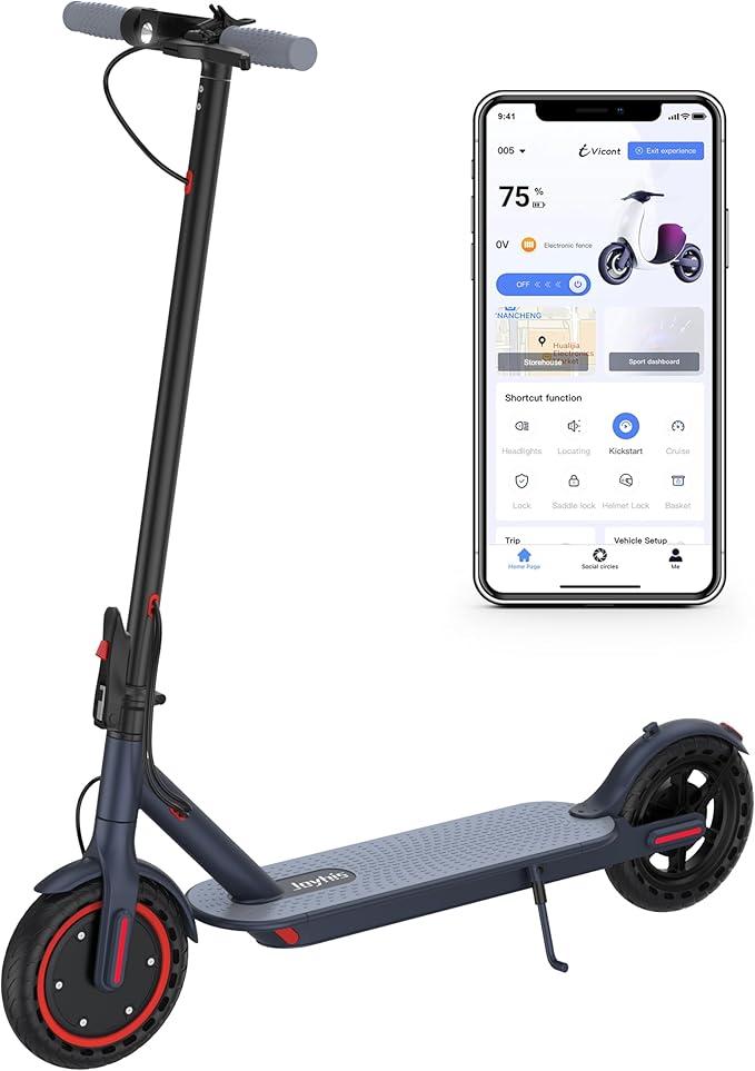 Electric Scooter Adults, Powerful 350W E-Scooter, Max 19 Mph & 15-19 Miles Range Scooters, Folding Scooters with 8.5" Solid Tires, Commuting Scooter Kick Scooter with APP Control (Seats Optional)