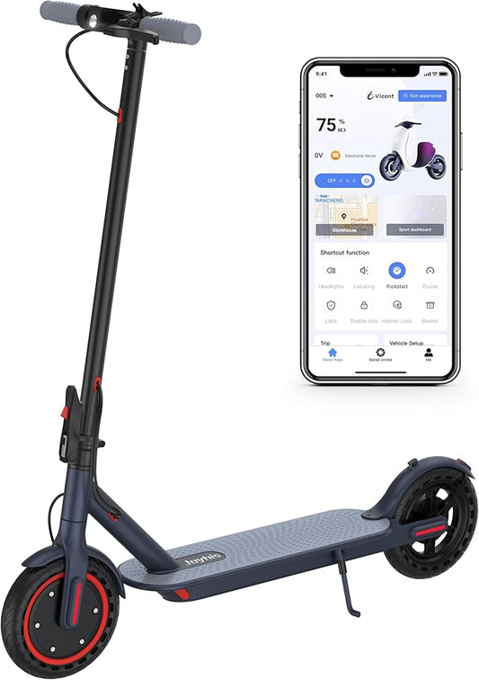 Electric Scooter Adults, Powerful 350W E-Scooter, Max 19 Mph & 15-19 Miles Range Scooters, Folding Scooters with 8.5" Solid Tires, Commuting Scooter Kick Scooter with APP Control (Seats Optional)