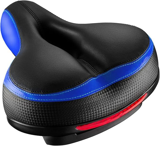 Bike Seat, Most Comfortable Bicycle Seat Dual Shock Absorbing Memory Foam Waterproof Bicycle Saddle Bike Seat Replacement with Refective Tape
