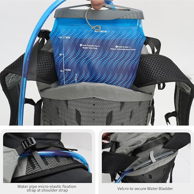 Hiking Hydration Backpack with 3l Water Bladder for Women and Men 25L Water Backpack for Hiking, Cycling, Climbing, Camping
