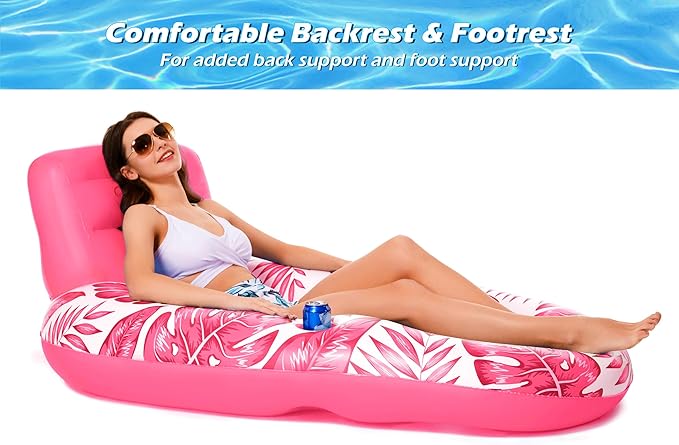 Jasonwell Inflatable Pool Float Adult - Pool Floaties Lounger Floats Raft Floating Chair Water Floaties for Swimming Pool Lake Lounge Float with Cup Holders Beach Pool Party Toys for Adults