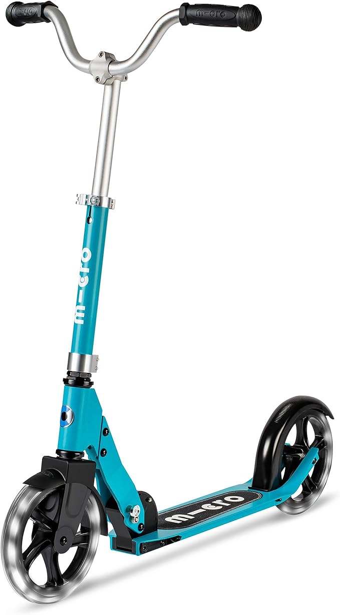 Micro Kickboard - Micro Cruiser LED - Two Wheeled, Fold-to-Carry Swiss-Designed Micro Scooter for Kids with Smooth Gliding Light-Up, Large Wheels for Ages 6+