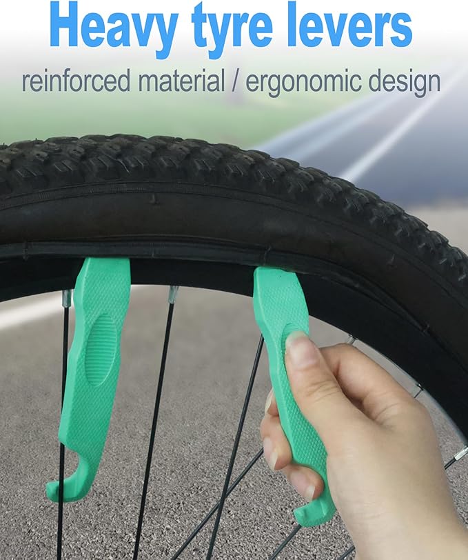 Bike Tire Repair Kit, Bicycle Tire Repair Kit with High-Strength Bike Tire Levers, Bike Tire Patch and Tire Repair Glue, Bike Tube Patch Kit for Mountain and Road Bikes