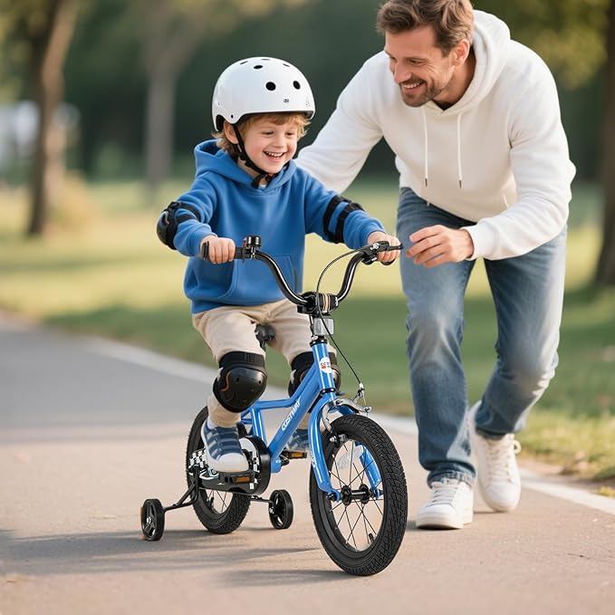 COSTWAY 12/14/16/18 Inch Kids Bike, Boys & Girls Training Bike w/Removable Training Wheels, Pneumatic Tires, Adjustable Handlebar & Seat, Dual Brake System, Children Toddler Bicycle for 3-8 Years Old