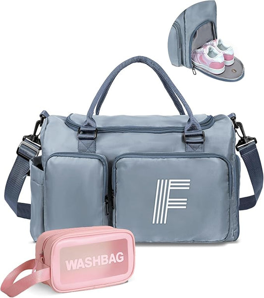 Girls Gifts for Girls Boys, Initial Travel Duffle Bag, Sports Gym Bag, Personalized Weekender Bag with Shoulder Strap, Monogram Overnight Bag for Women, Gifts for Friends Female women